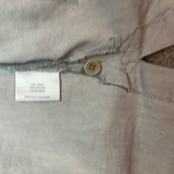 Eileen Fisher short sleeve linen and viscose button camp drawstring waist shirt - Picture 7 of 7